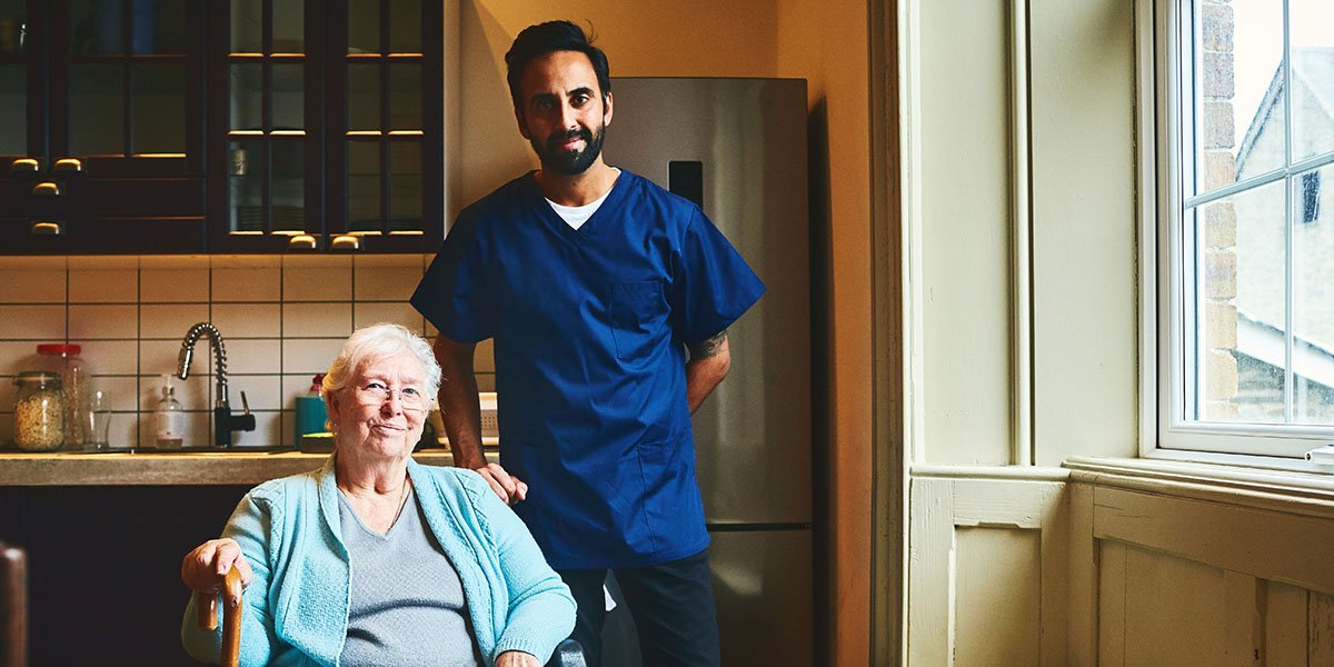 Healthcare professional in service users home