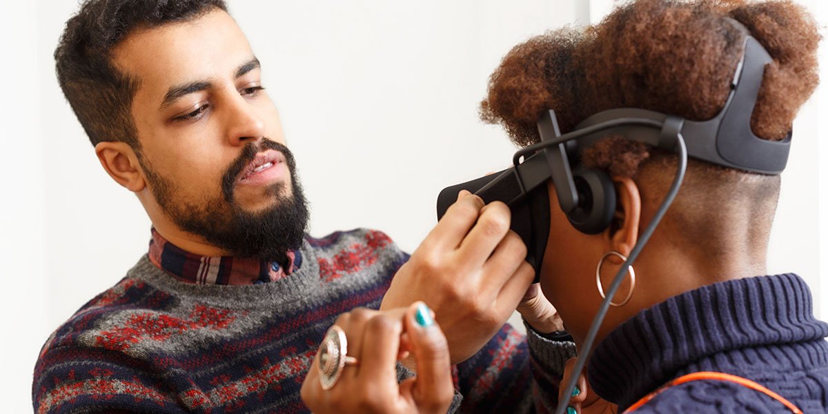 University of Leeds Psychology students using virtual reality/VR technology for research