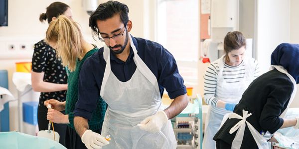 Medicine and Health undergraduate student on campus at The University of Leeds