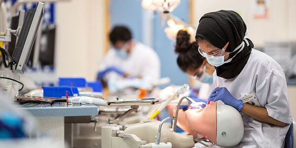 Undergraduate dentistry student in clinical suite