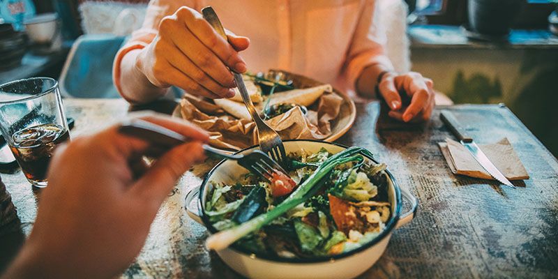 health food on plate representing Nutrition and Behaviour research at the School of Psychology