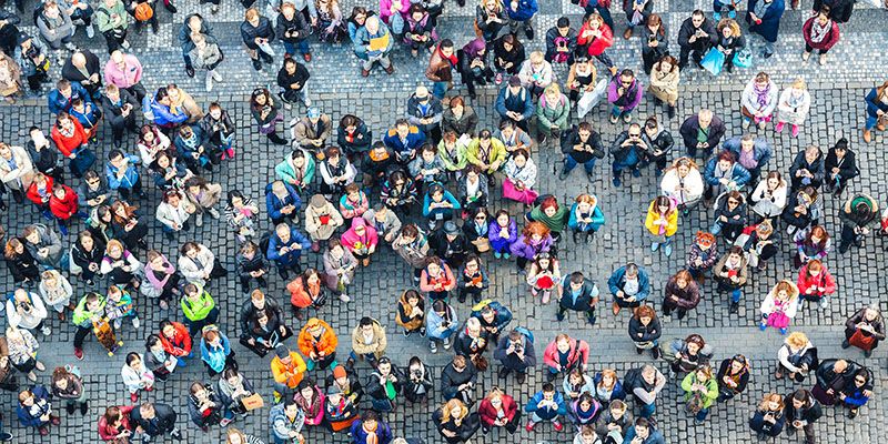 birdseye view of general public representing psychology research impact at the university of Leeds